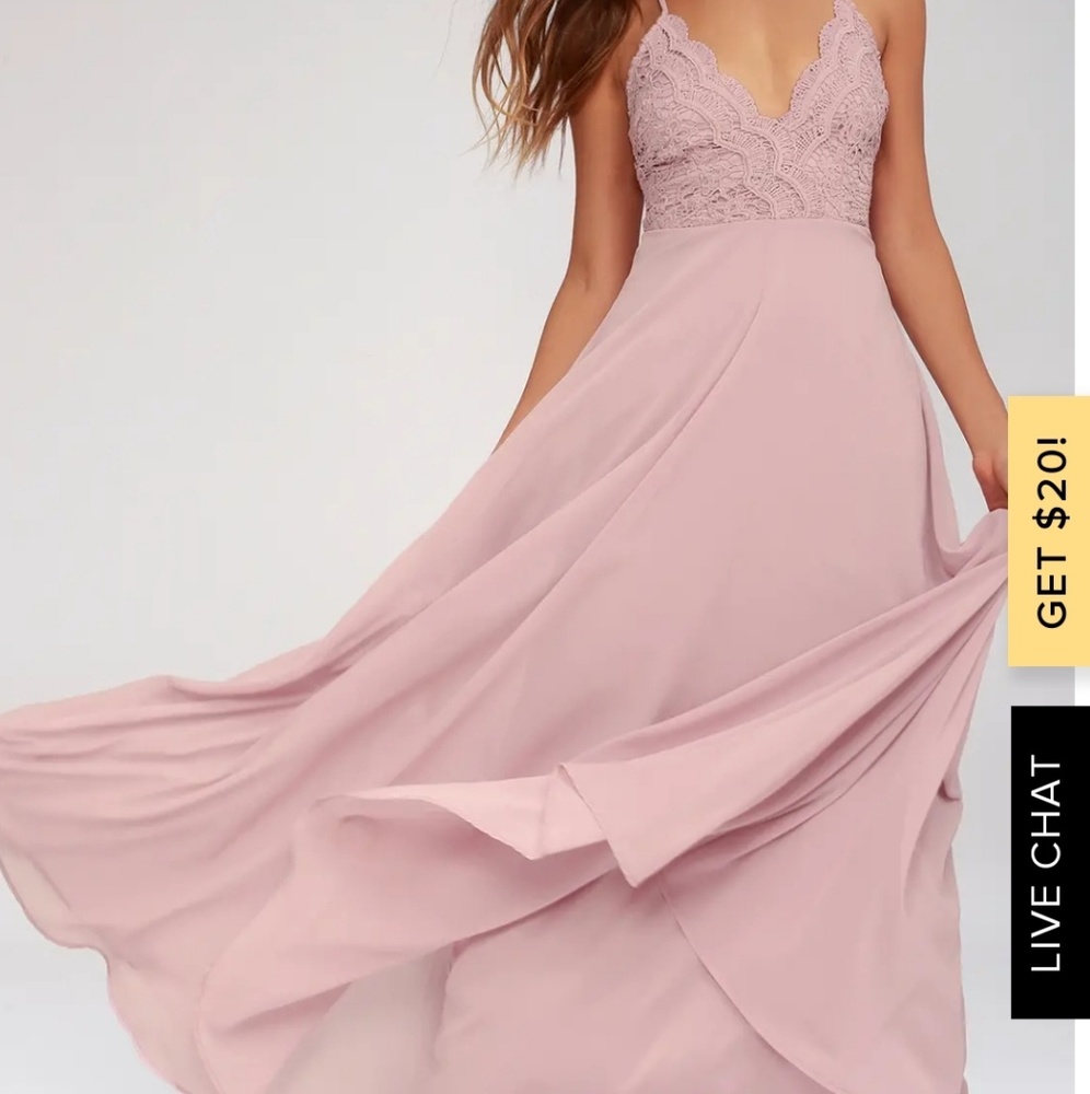 Madeline dusty lavender lace maxi dress